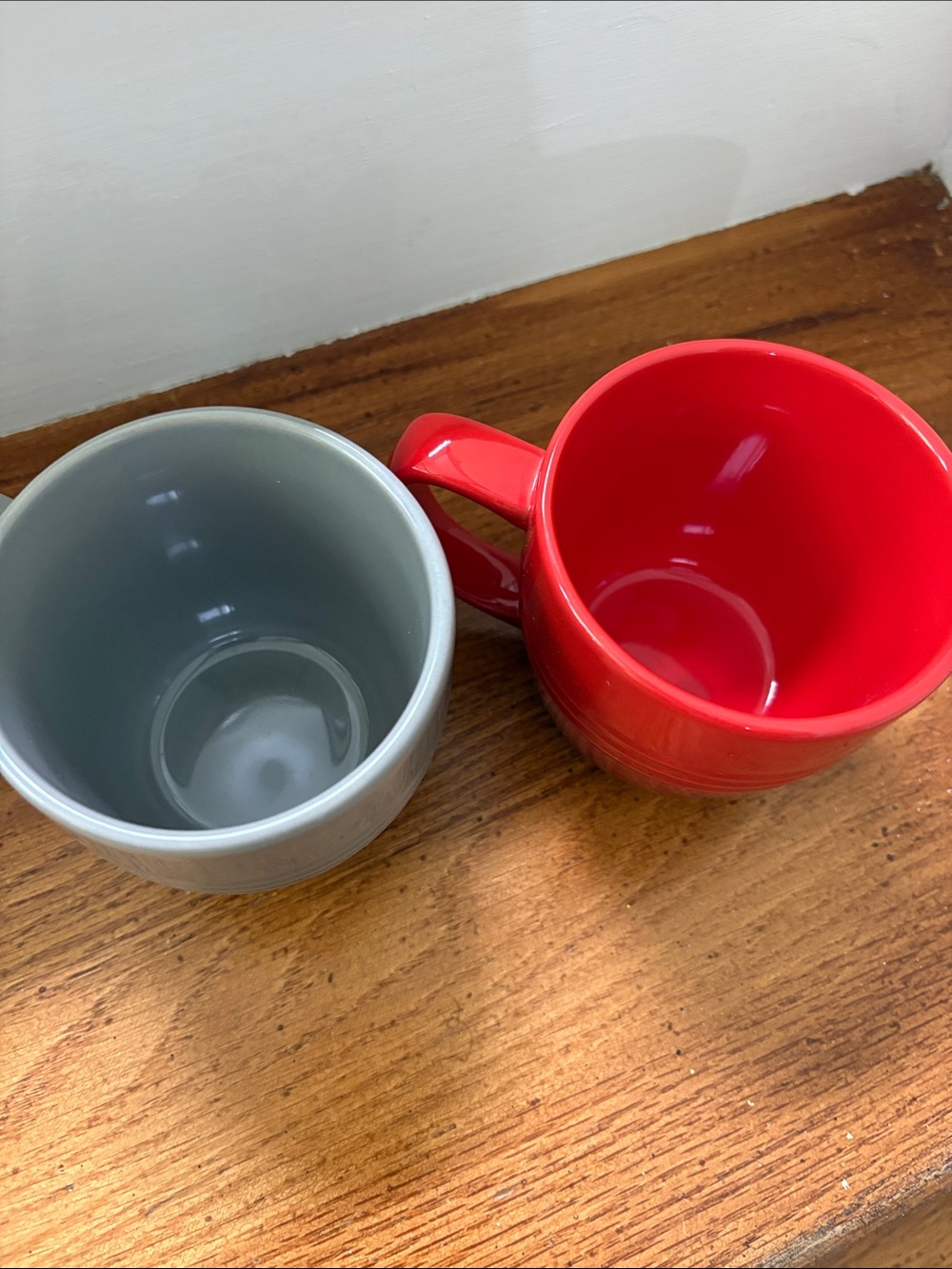 Le Creuset 350ml Coffee Mugs Flint & Cerise - Set of 2 - Picture 3 of 8